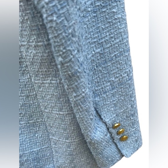 Jason Wu Baby Blue Double Breasted Tweed Blazer - Picture 7 of 8